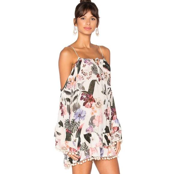 Lovers and Friends Tropical Oasis Dress in Ivory Floral NWT Size Small - Picture 2 of 3